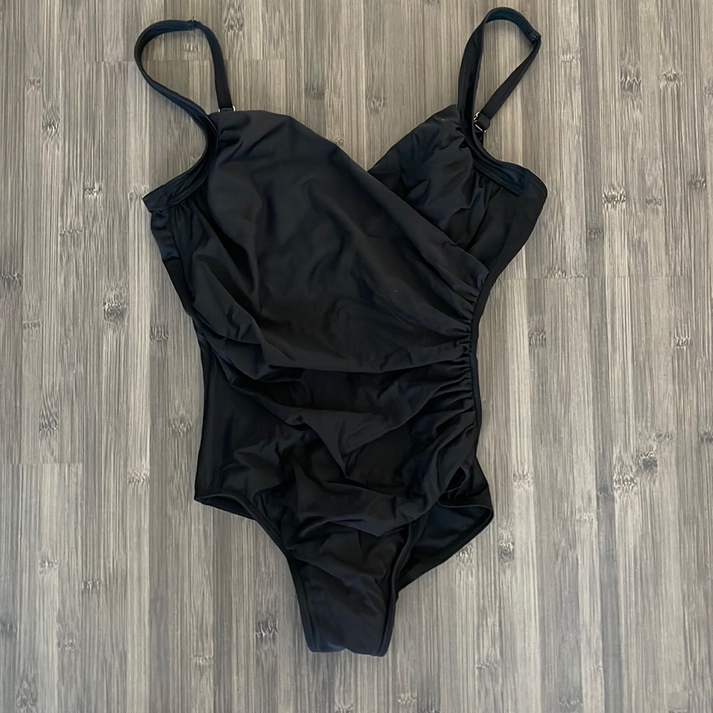 Miraclesuit Black One Piece Swimsuit- Size 12